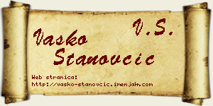 Vasko Stanovčić vizit kartica